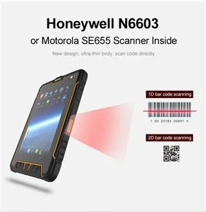 7 pous Barcode Scanner 1D 2D tablèt PC android 9.0